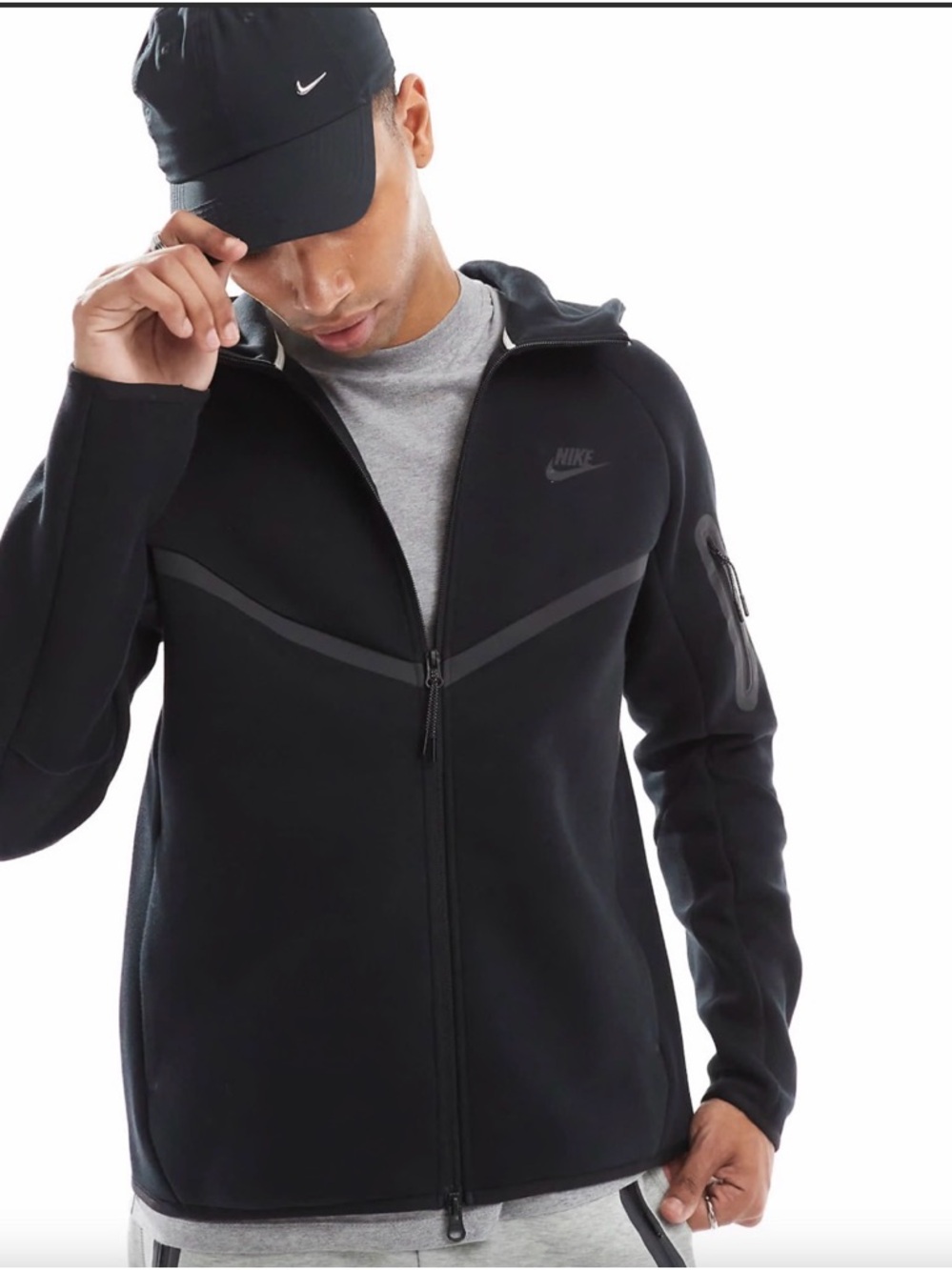 Nike Tech Men’s Black Full-Zip Hoodie Jacket